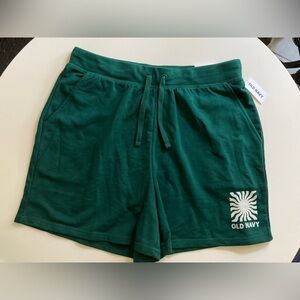 NWTS Old Navy Extra High Rise Emerald Green Shorts Vintage Collection Large